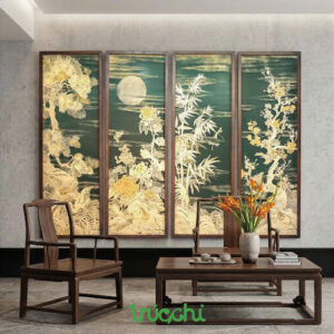 Tranh Trúc Chỉ Phòng Khách Biệt Thự: