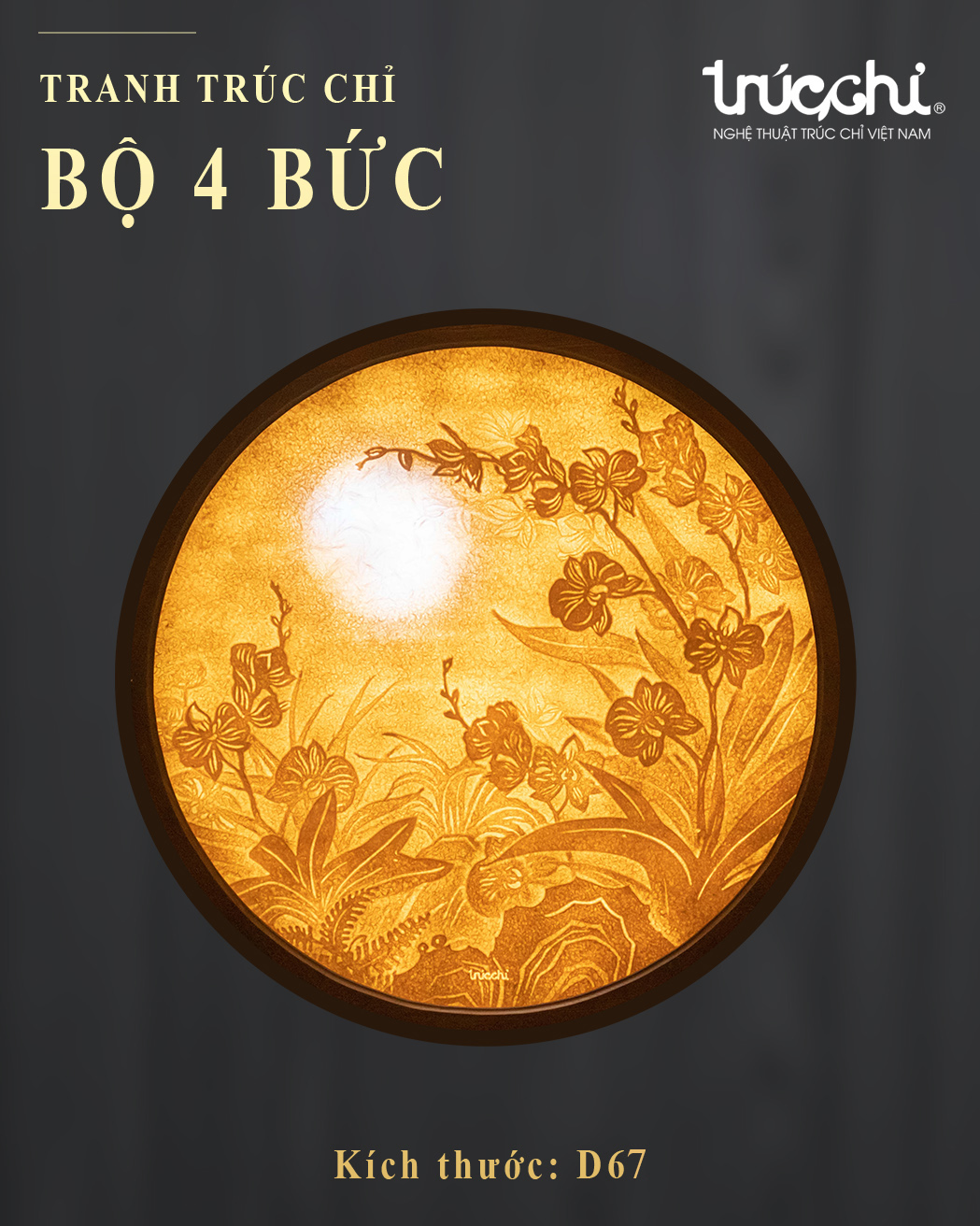 BỘ 4 TRANH TRÚC CHỈ D67 BỘ 4 TRANH TRÚC CHỈ D67 - Ảnh 2