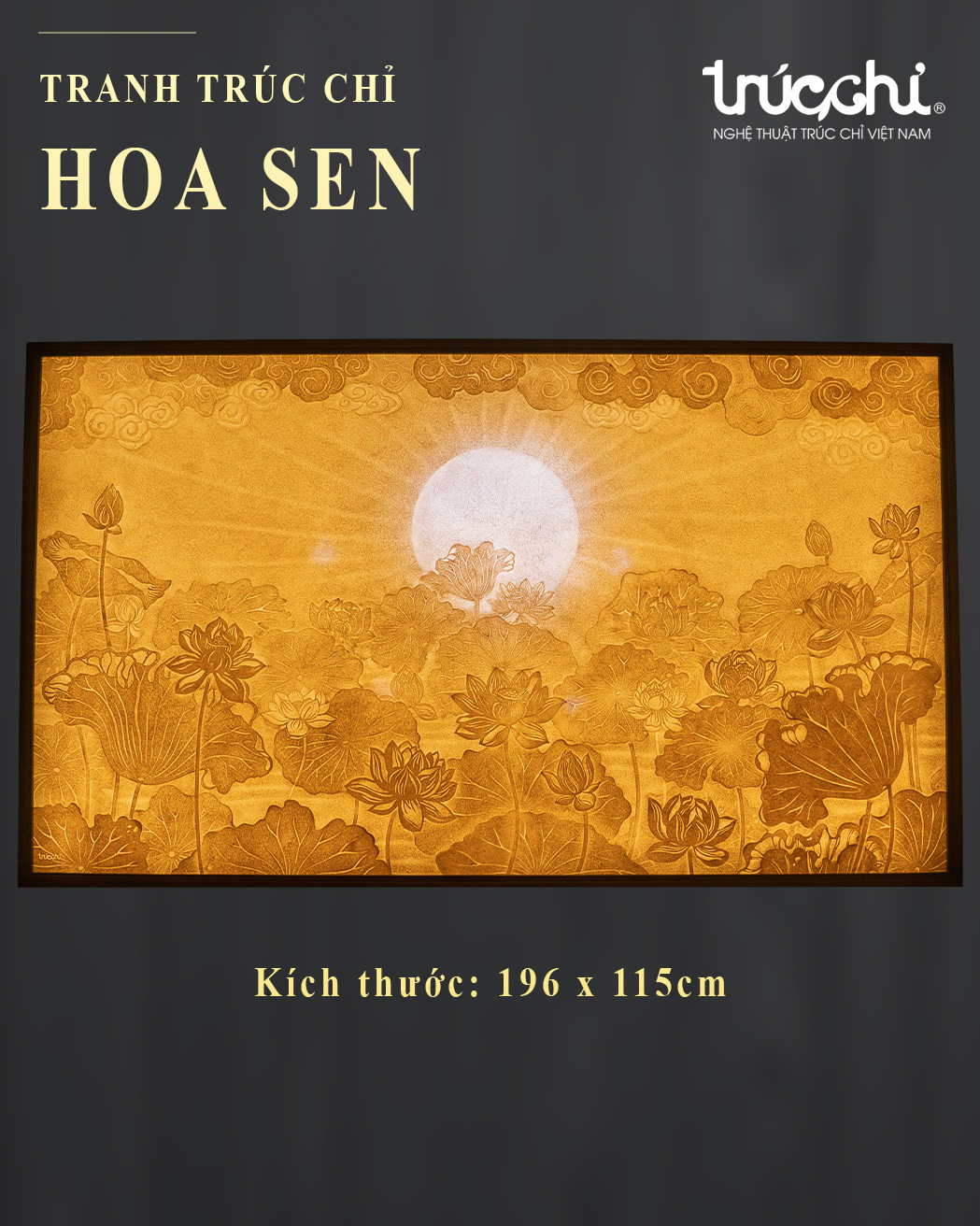 TRANH TRÚC CHỈ HOA SEN 196 × 115 CM TRANH TRÚC CHỈ HOA SEN 196 × 115 CM