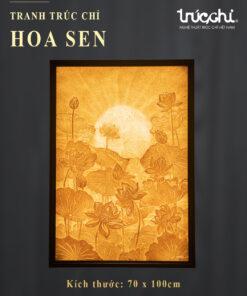 TRANH TRÚC CHỈ HOA SEN 70 × 100 CM