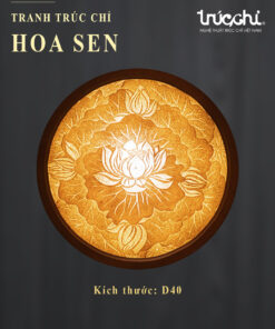 TRANH TRÚC CHỈ HOA SEN D40