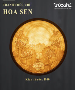 TRANH TRÚC CHỈ HOA SEN D50