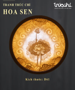 TRANH TRÚC CHỈ HOA SEN D61